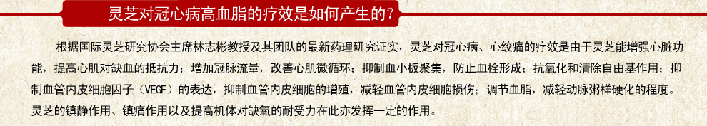 灵芝对冠心病高血脂的疗效是如何产生的